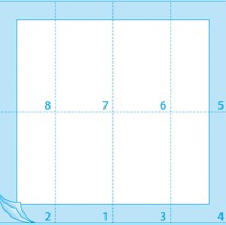 3-ply 33x33cm 1/8 bookfold