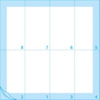 2-ply 40x40cm 1/8 bookfold