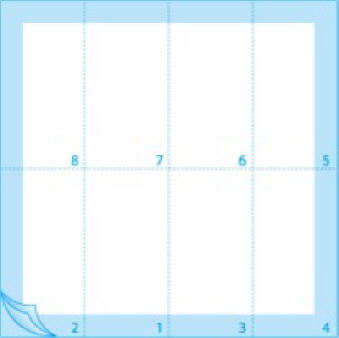 3-ply 40x40cm 1/8 bookfold